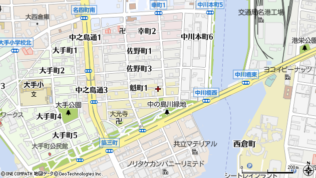 〒455-0043 愛知県名古屋市港区魁町の地図