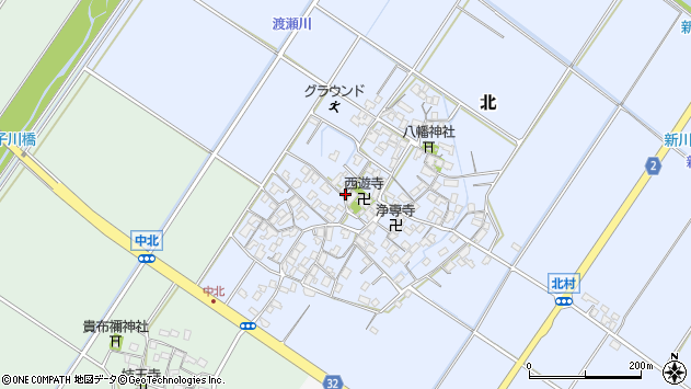 〒520-2305 滋賀県野洲市北の地図