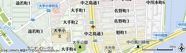 愛知県名古屋市港区中之島通周辺の地図