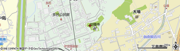 静岡県三島市多呂周辺の地図
