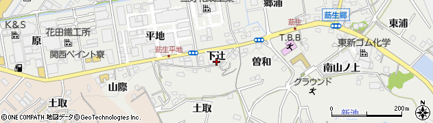 愛知県みよし市莇生町（下辻）周辺の地図