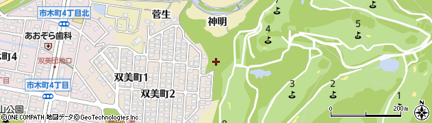愛知県豊田市岩滝町神明周辺の地図