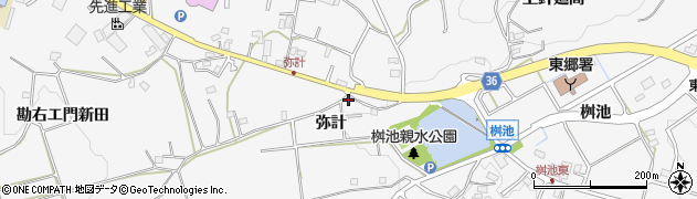 愛知県東郷町（愛知郡）春木（弥計）周辺の地図