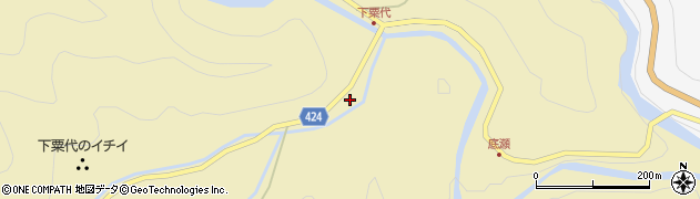 愛知県東栄町（北設楽郡）振草（下粟代細田）周辺の地図