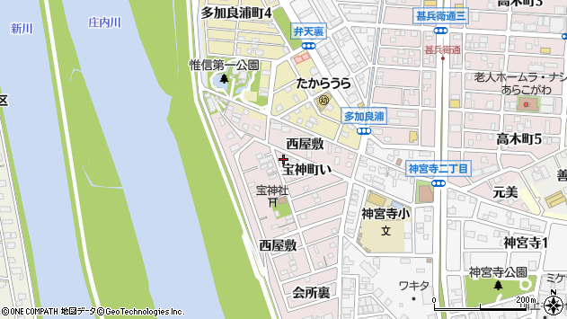 〒455-0833 愛知県名古屋市港区宝神町の地図