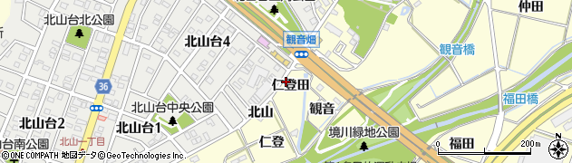 愛知県東郷町（愛知郡）諸輪（仁登田）周辺の地図