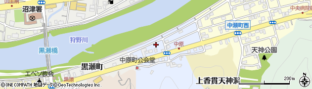 静岡県沼津市中原町周辺の地図