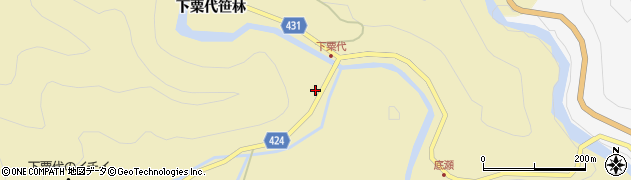 愛知県北設楽郡東栄町振草下粟代作り道周辺の地図