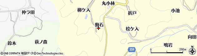 愛知県豊田市国谷町（動石）周辺の地図