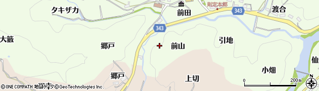 愛知県豊田市則定町前山周辺の地図