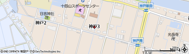 愛知県弥富市神戸3丁目周辺の地図