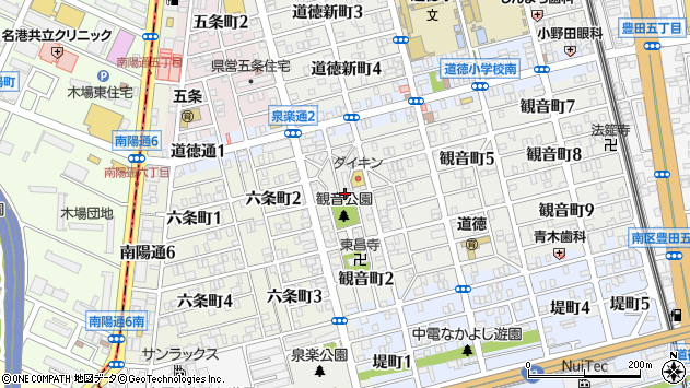 〒457-0845 愛知県名古屋市南区観音町の地図
