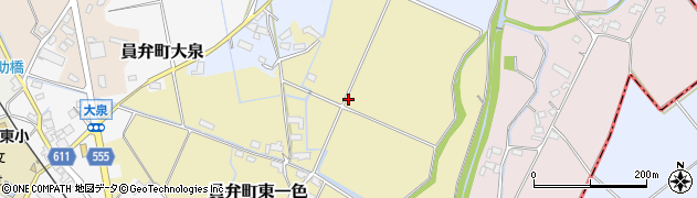 三重県いなべ市員弁町東一色周辺の地図