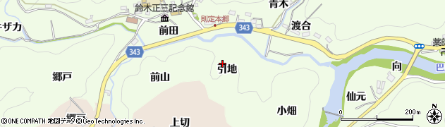 愛知県豊田市則定町（引地）周辺の地図