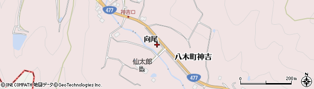 京都府南丹市八木町神吉（向尾）周辺の地図