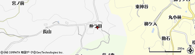 愛知県豊田市下国谷町（仲ラ田）周辺の地図
