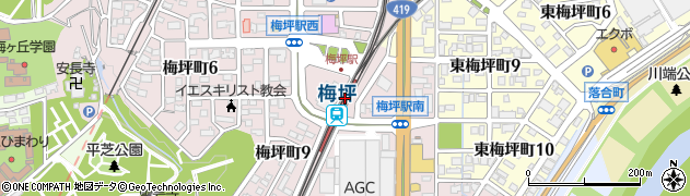 梅坪駅周辺の地図