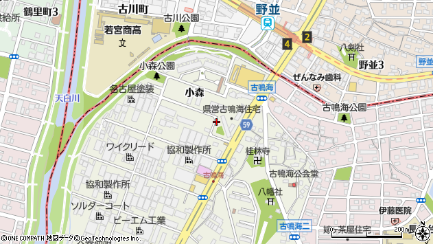 〒458-0841 愛知県名古屋市緑区鳴海町小森の地図