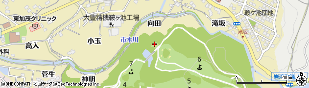 愛知県豊田市岩滝町向田周辺の地図