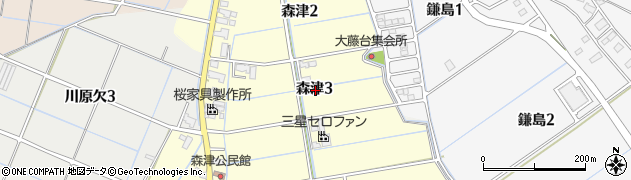 愛知県弥富市森津3丁目周辺の地図