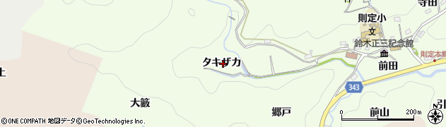 愛知県豊田市則定町（タキザカ）周辺の地図
