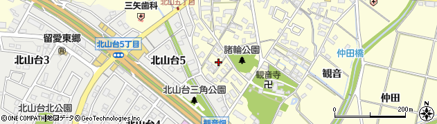 愛知県東郷町（愛知郡）諸輪（観音前）周辺の地図
