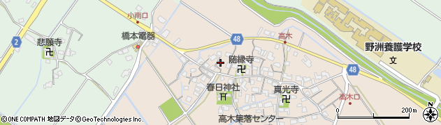 滋賀県野洲市高木710周辺の地図