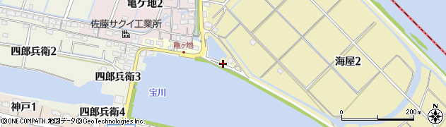 愛知県弥富市神戸町堤外周辺の地図