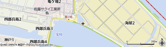 愛知県弥富市神戸町（堤外）周辺の地図