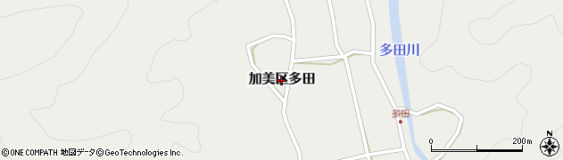 兵庫県多可町（多可郡）加美区多田周辺の地図