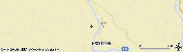 愛知県東栄町（北設楽郡）振草（上粟代小田）周辺の地図