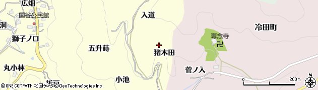 愛知県豊田市国谷町猪木田周辺の地図