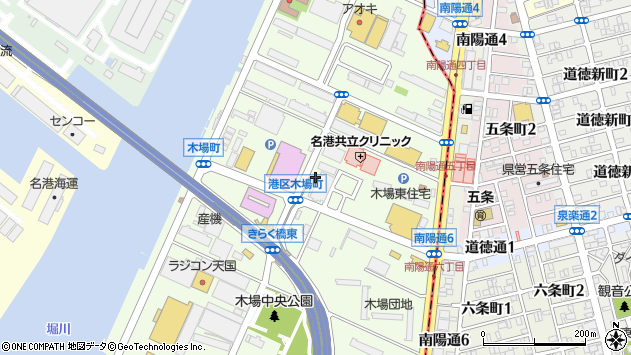 〒455-0021 愛知県名古屋市港区木場町の地図