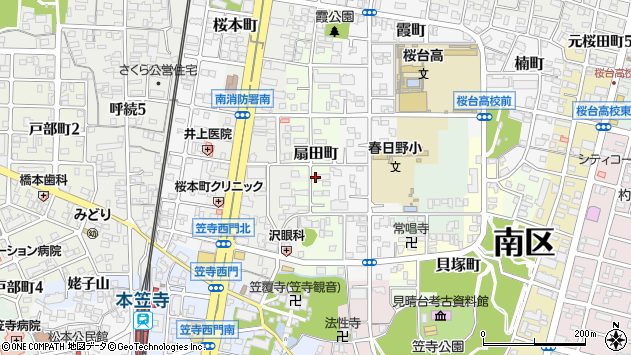 〒457-0037 愛知県名古屋市南区扇田町の地図