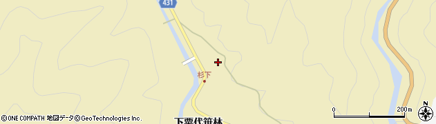 愛知県東栄町（北設楽郡）振草（上粟代若栃）周辺の地図