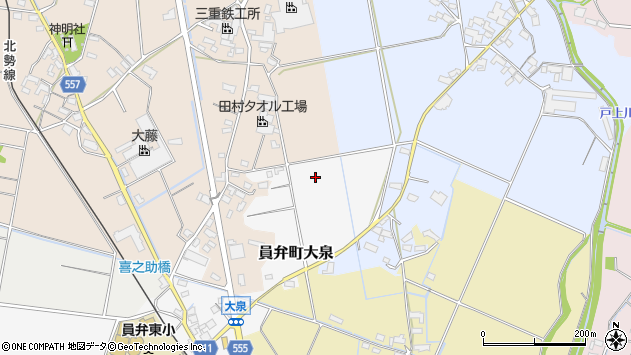 〒511-0224 三重県いなべ市員弁町大泉の地図