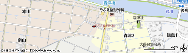 愛知県弥富市中山町南辰周辺の地図