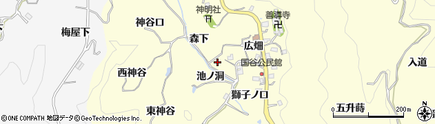 愛知県豊田市国谷町（森下）周辺の地図
