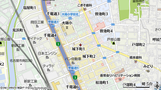 〒457-0047 愛知県名古屋市南区城下町の地図