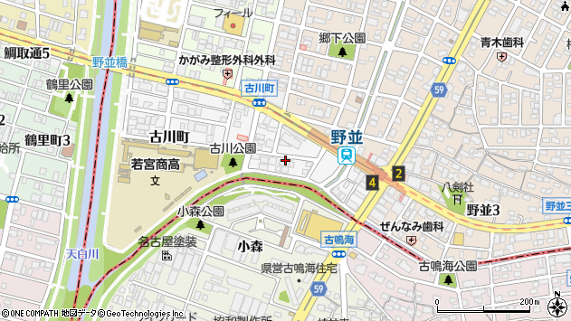 〒468-0046 愛知県名古屋市天白区古川町の地図