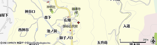 愛知県豊田市国谷町（前山）周辺の地図
