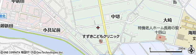 愛知県弥富市六條町中切77周辺の地図