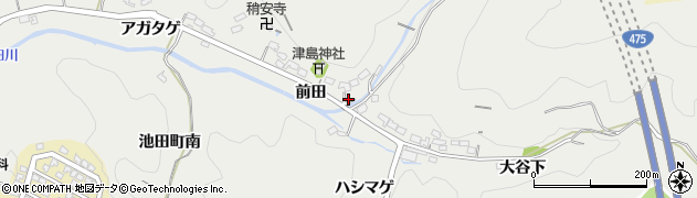愛知県豊田市池田町前田周辺の地図