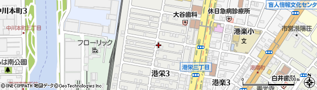 愛知県名古屋市港区港栄周辺の地図