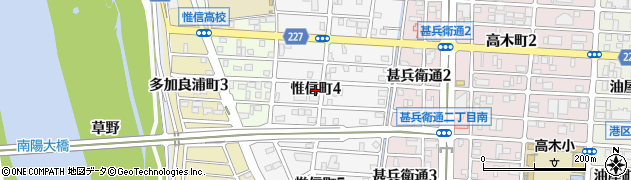 愛知県名古屋市港区惟信町周辺の地図
