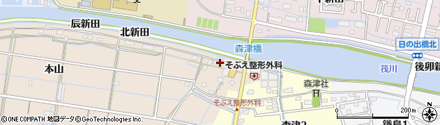 愛知県弥富市中山町（北脇）周辺の地図