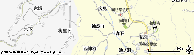 愛知県豊田市国谷町（神谷口）周辺の地図