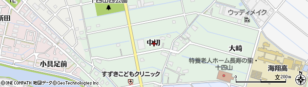 愛知県弥富市六條町中切周辺の地図