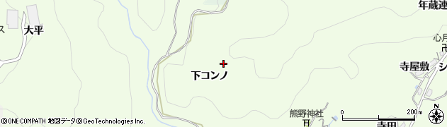 愛知県豊田市則定町（下コンノ）周辺の地図