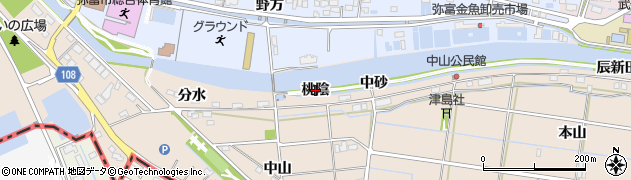 愛知県弥富市中山町（桃陰）周辺の地図